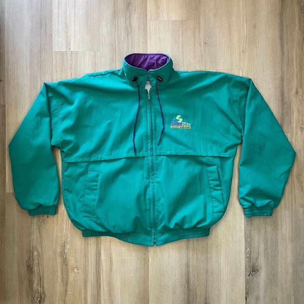 Vintage 80s Pricerite Grocery Warehouse Men’s XL
Windbreaker Jacket Green USA